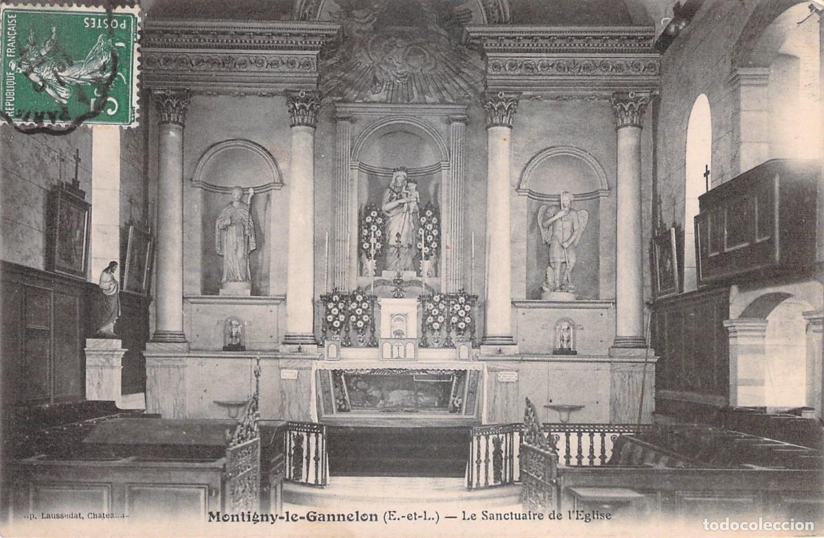 Postais: Postal de Montigny-le-Gannelon Interior de la Iglesia