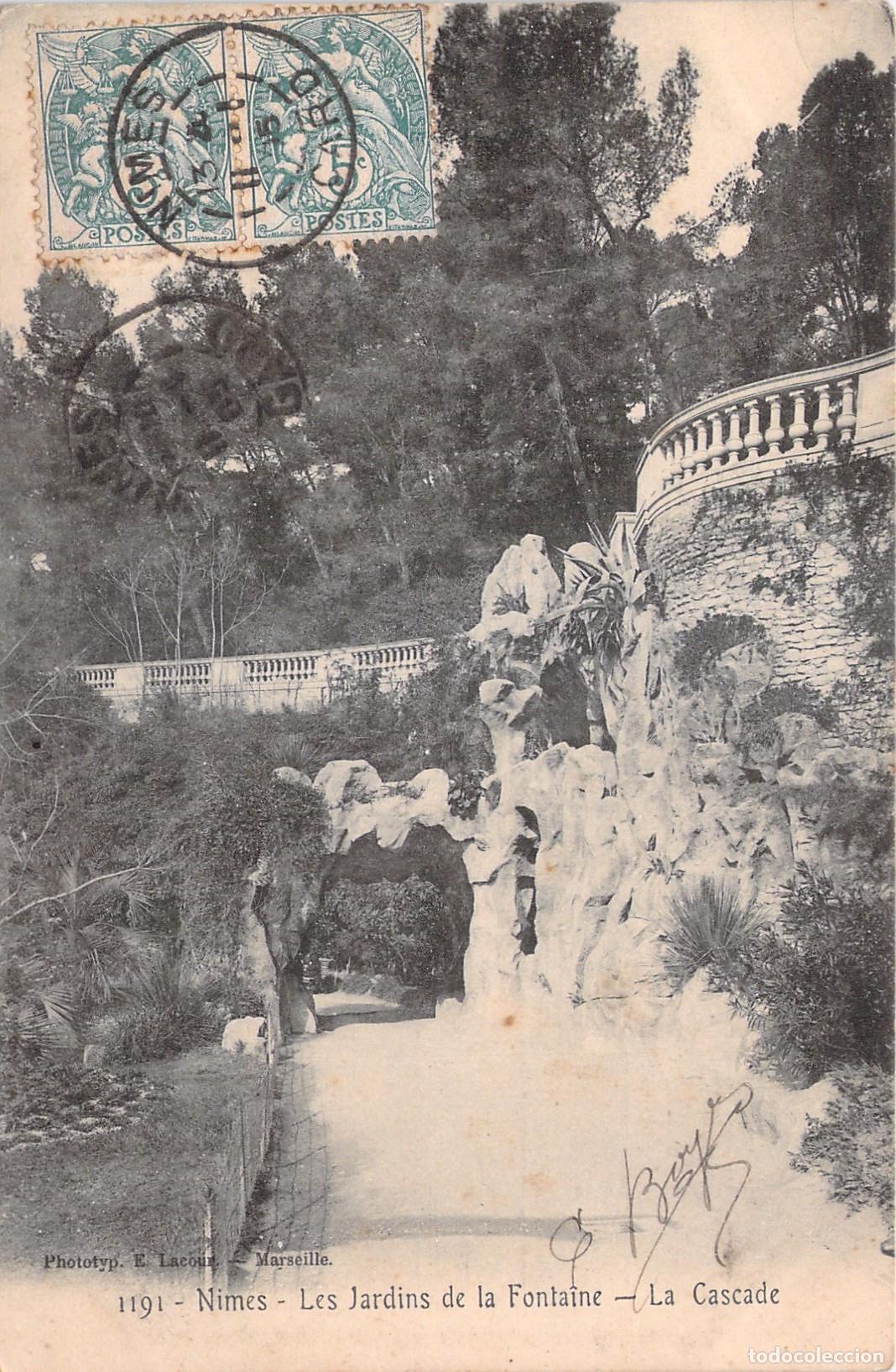 Postales: Postal de Nimes, Jardins de la Fontaine y Cascada