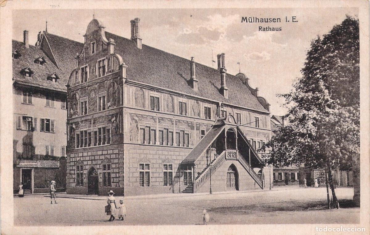 Cartoline: Postal de Mulhouse, Francia, Ayuntamiento Rathaus