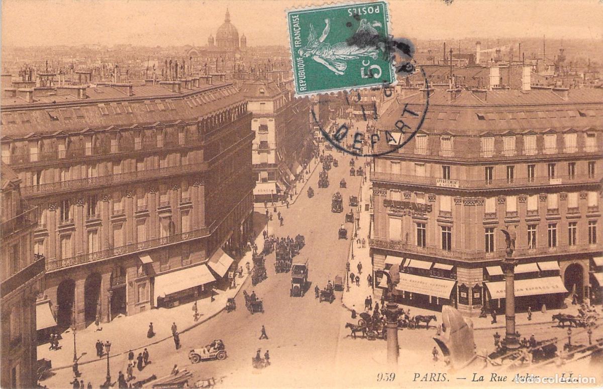 Postais: Postal de la Rue Auber en Par&iacute;s