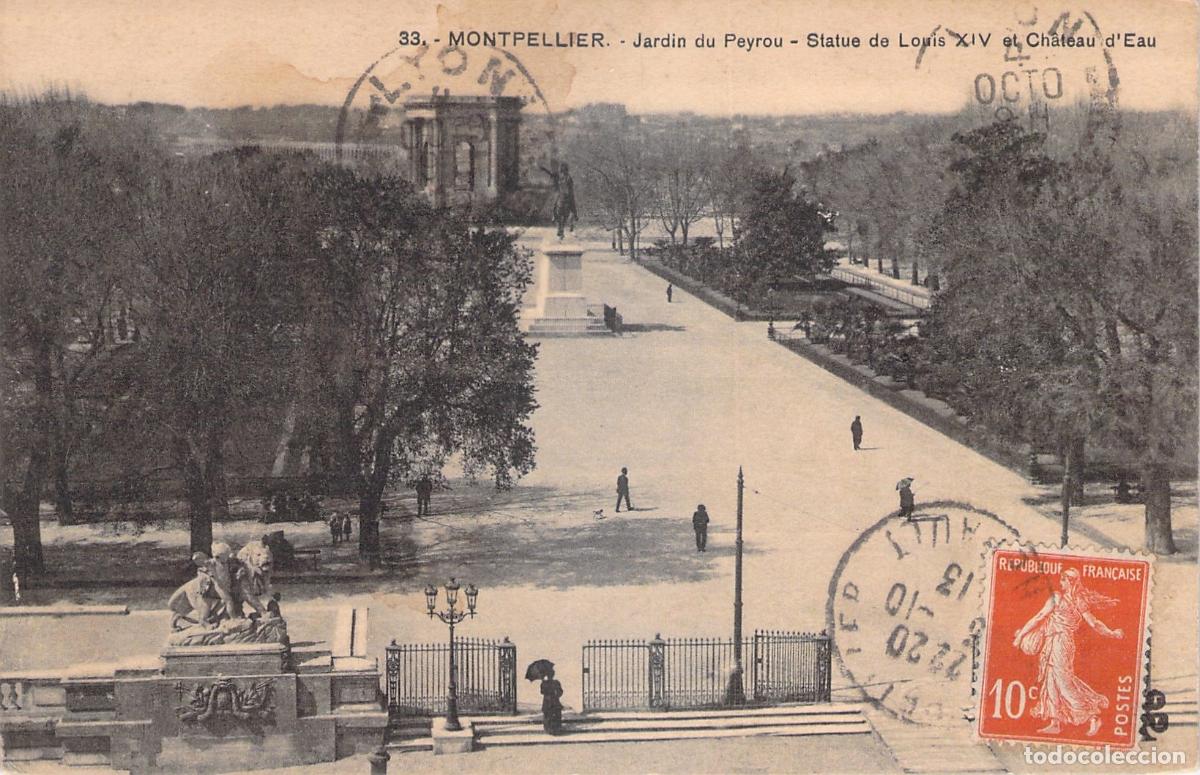 Postkarten: Postal de Montpellier Jardin du Peyrou y estatua de Luis XIV