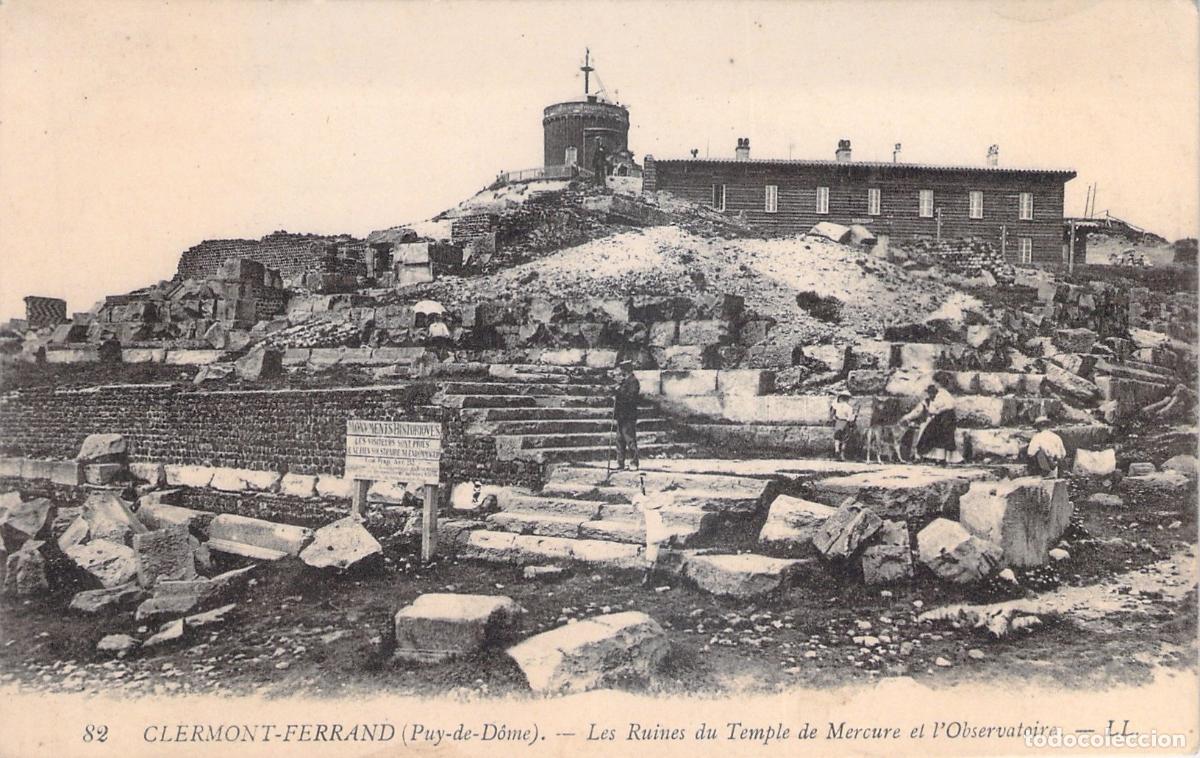 Cartoline: Postal de las ruinas del Templo de Mercurio y el observatorio, Clermont-Ferrand