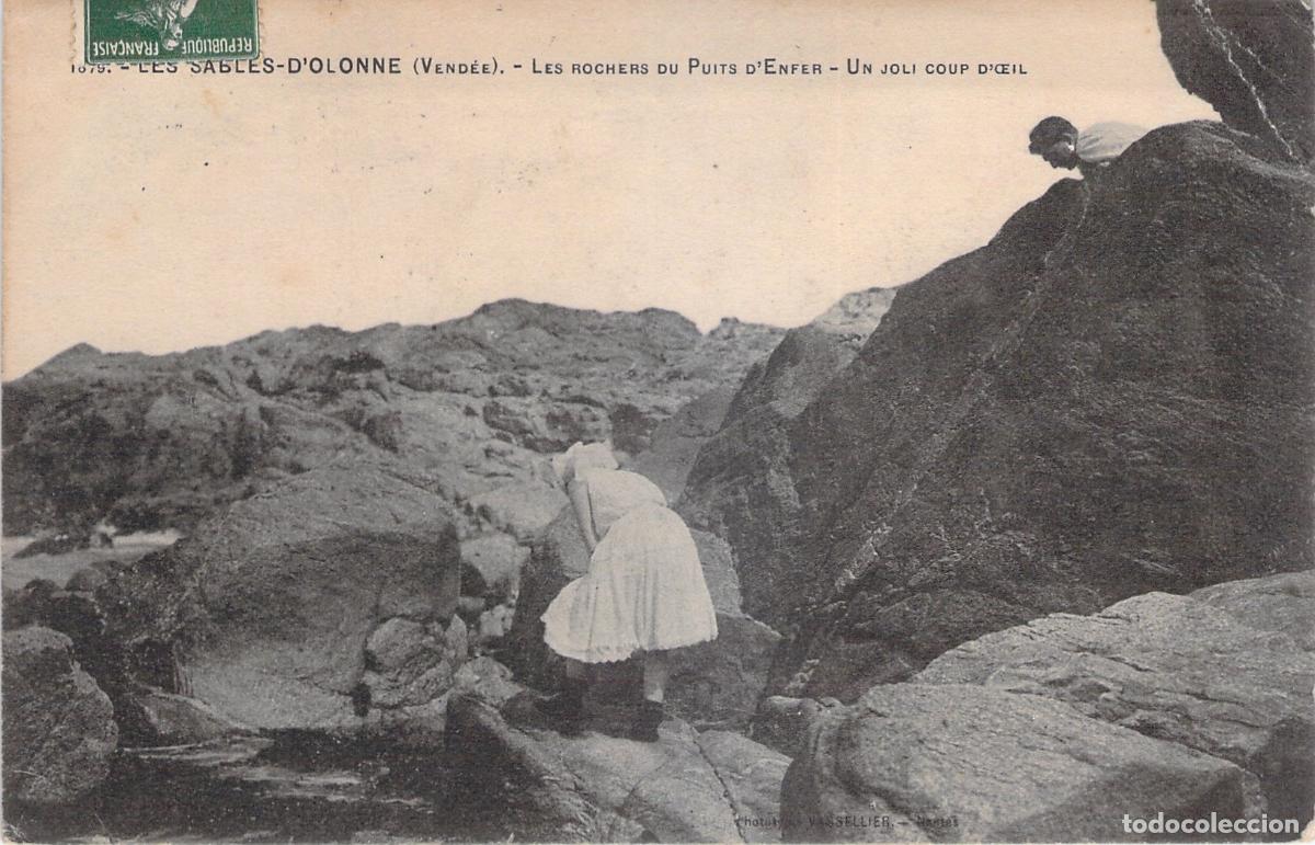 Postales: Postal de Les Sables-d'Olonne, rocas del Puits d'Enfer en Vend&eacute;e