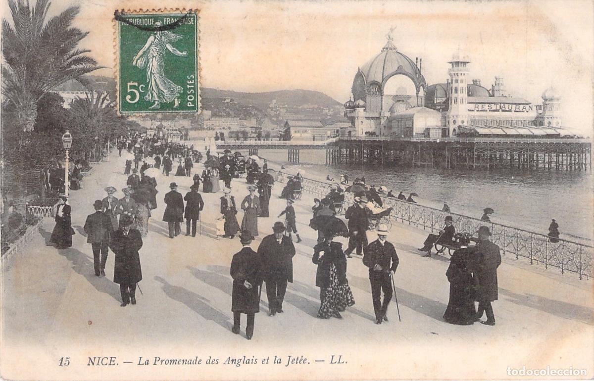 Postales: Postal de la Promenade des Anglais y la Jet&eacute;e en Niza Francia