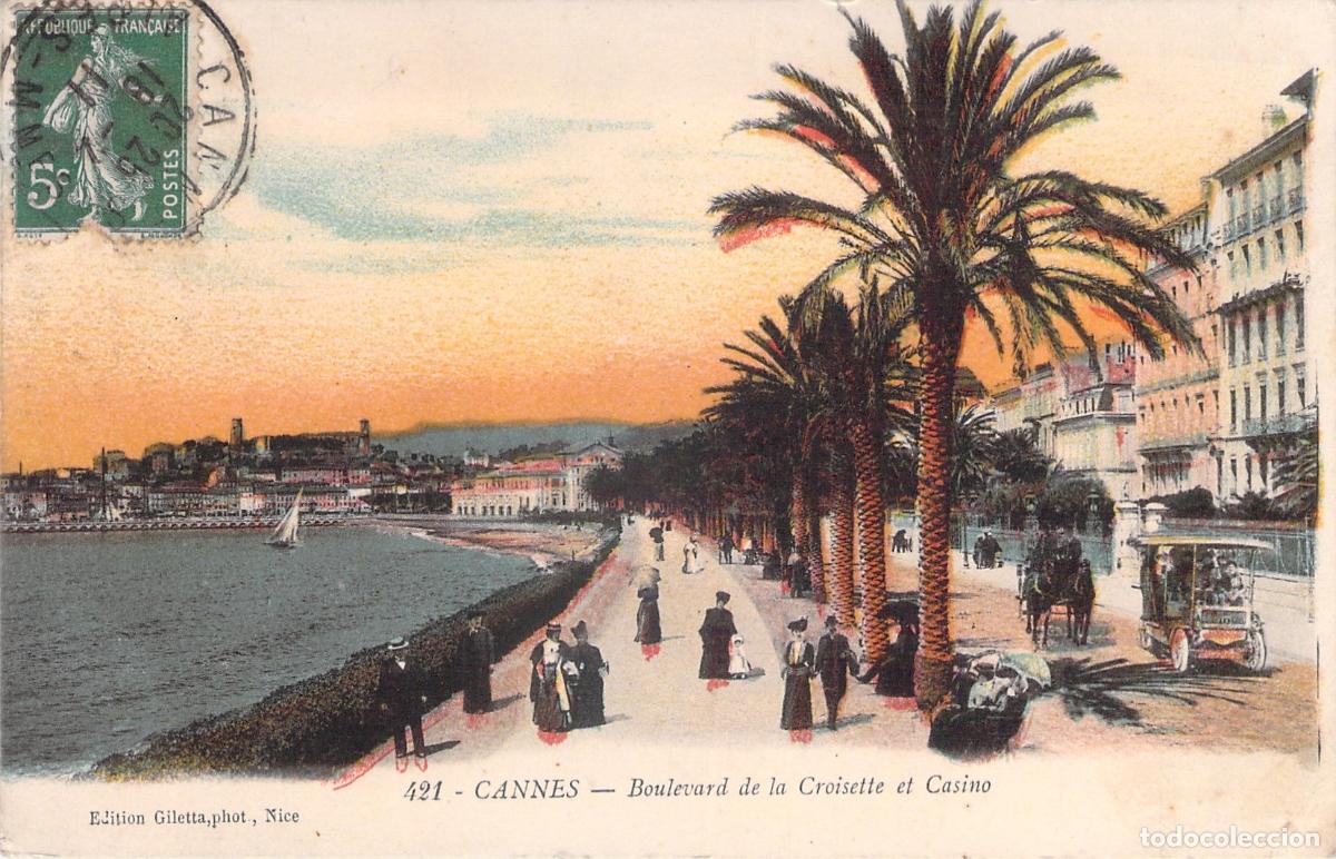 Postcards: Postal de Cannes Boulevard de la Croisette y Casino Francia