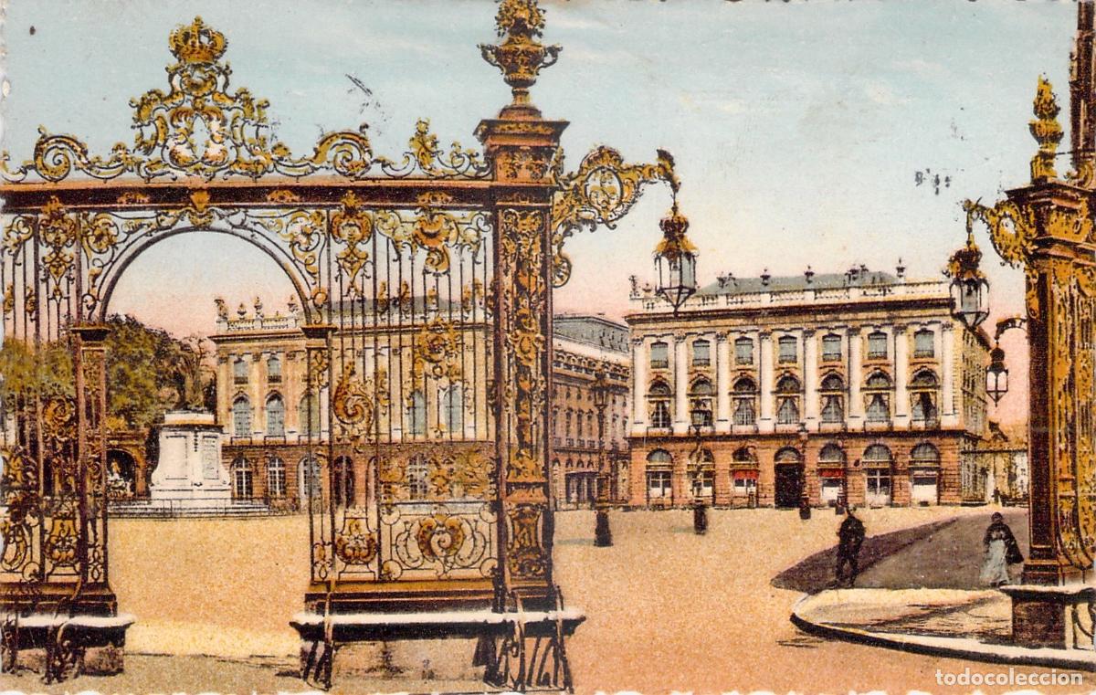Postcards: Postal de Place Stanislas y rejillas de Jean Lamour en Nancy, Francia