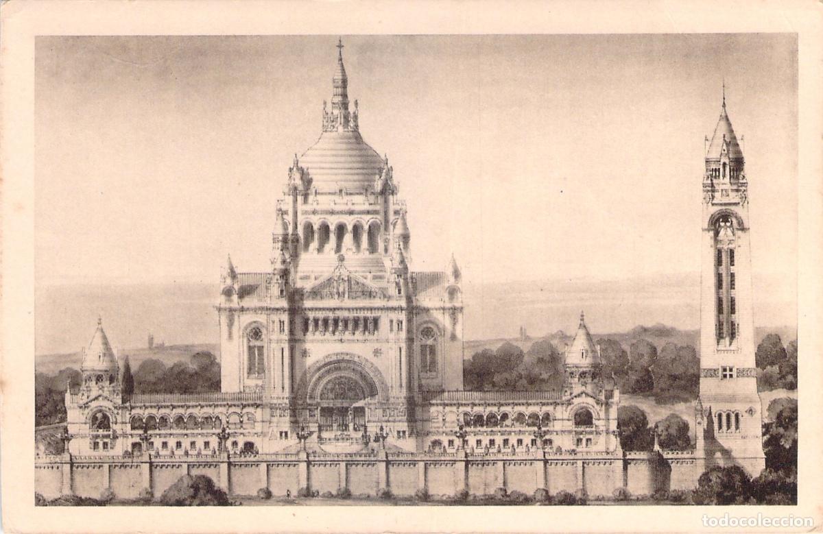 Cartes Postales: Postal de la Bas&iacute;lica de Lisieux, Francia, vista general del proyecto