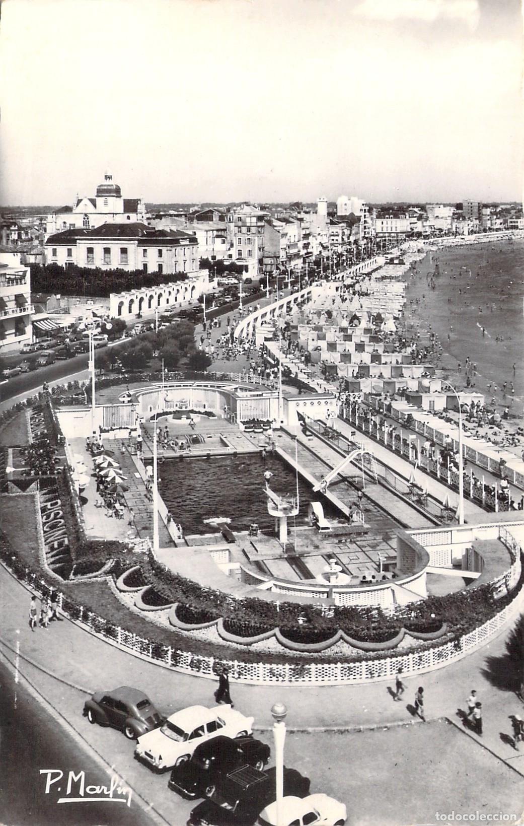 Postais: Postal de la Piscina y la Playa en Les Sables d'Olonne, Francia