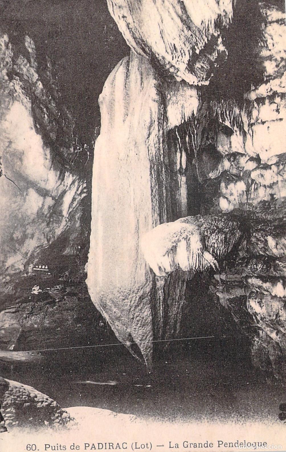 Postais: Postal de Padirac, Francia, formaci&oacute;n de estalactitas en la cueva