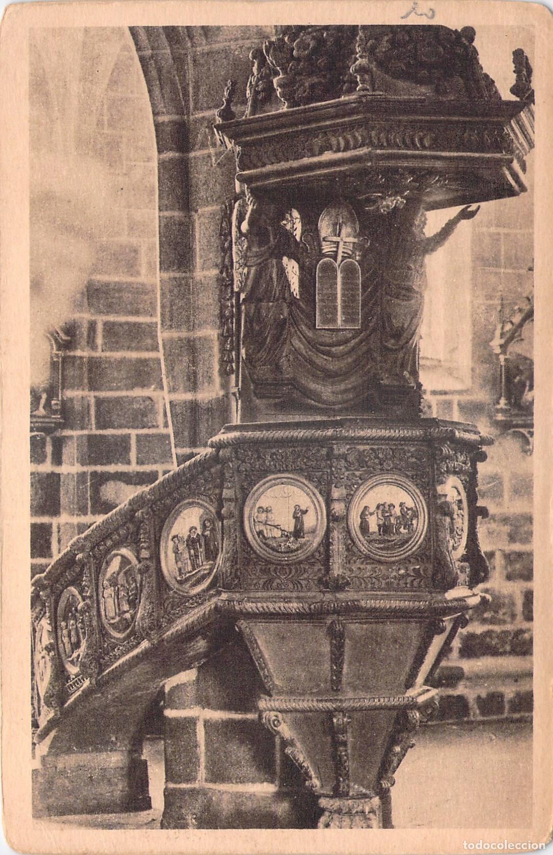 Postkarten: Postal de Locronan: P&uacute;lpito de la Iglesia de Saint Ronan