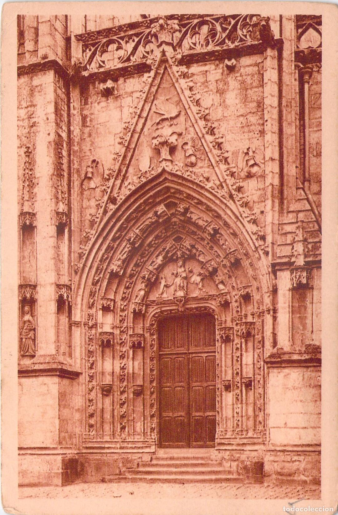 Postkarten: Postal de Quimper, Fachada del Portal Sur de la Catedral