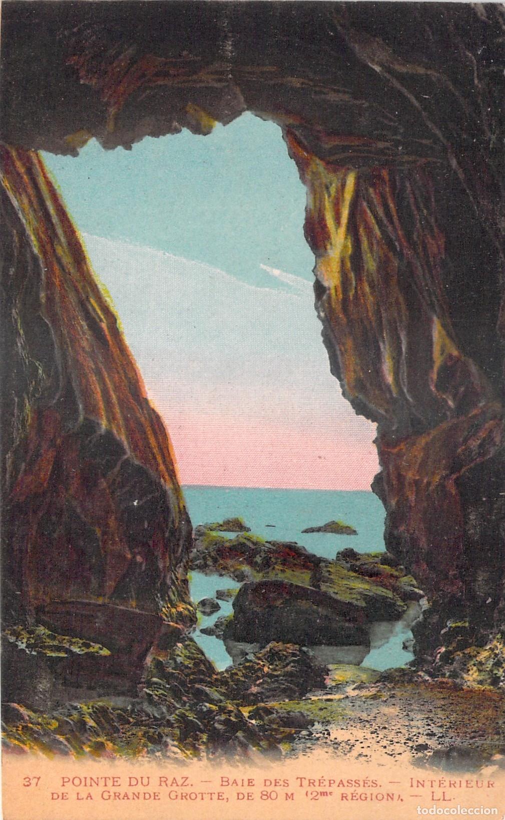Postkarten: Postal de la Grande Grotte en la Pointe du Raz, Breta&ntilde;a, Francia