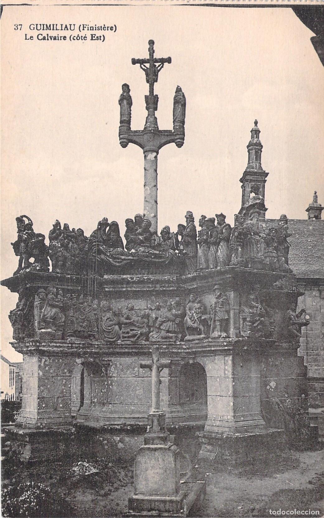 Postkarten: Postal de Guimiliau Breta&ntilde;a Calvario lado este