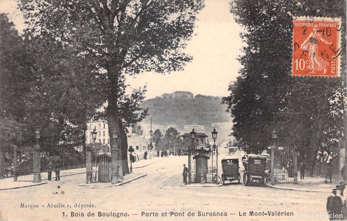 Postkarten: Postal de la Porte et Pont de Suresnes y el Mont-Val&eacute;rien en Francia