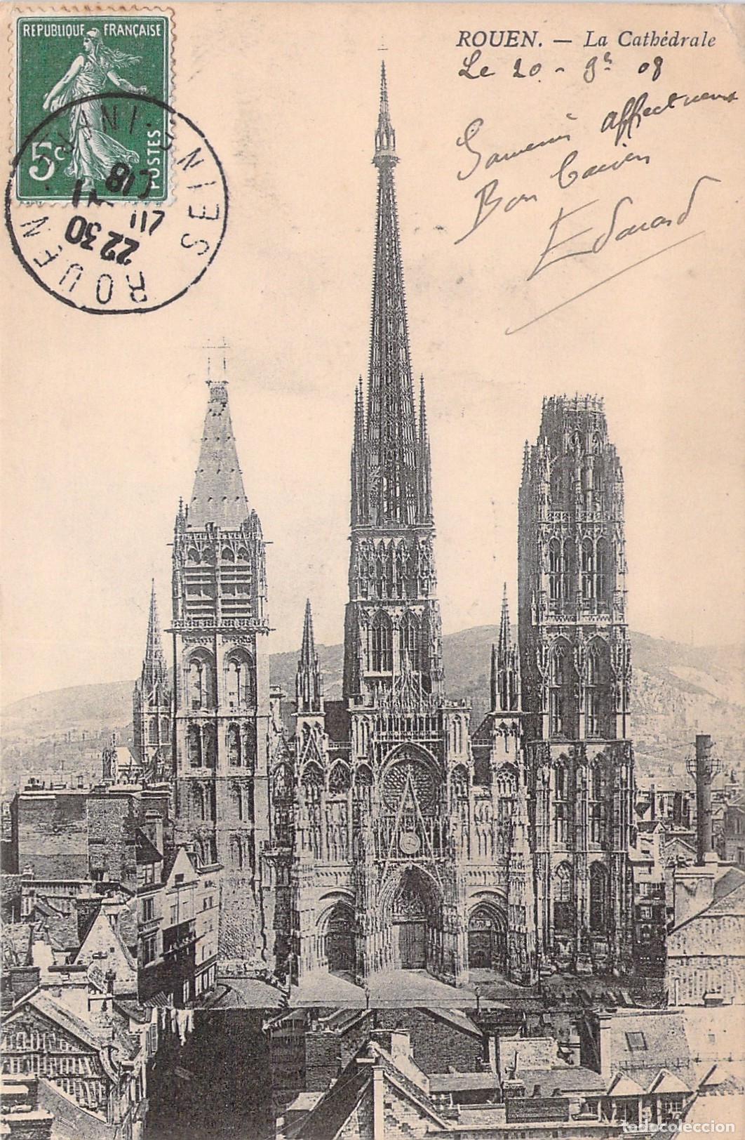 Postkarten: Postal de la Catedral de Rouen en Francia