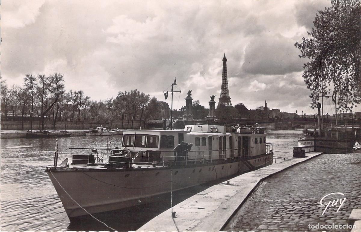 Postales: Postal de Par&iacute;s con el r&iacute;o Sena, Puente Alejandro III y la Torre Eiffel