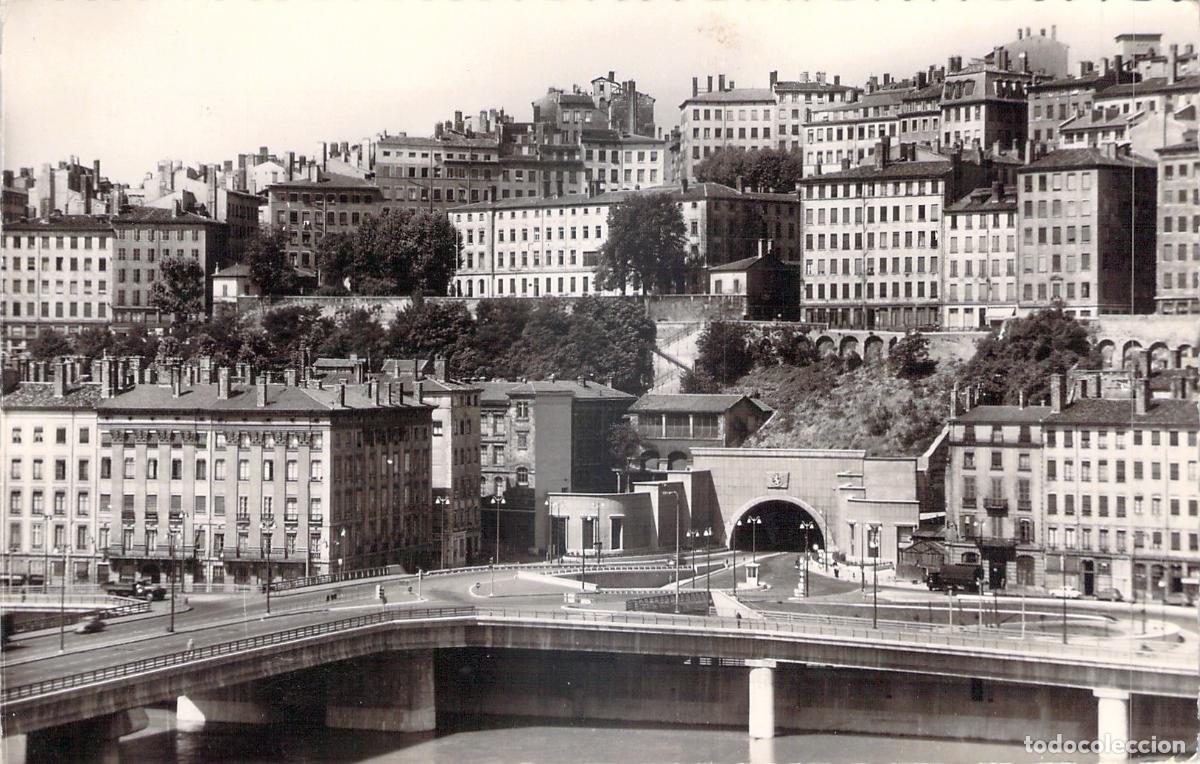 Postales: Postal de Lyon Entrada del T&uacute;nel Norte-Sur junto al R&iacute;o R&oacute;dano