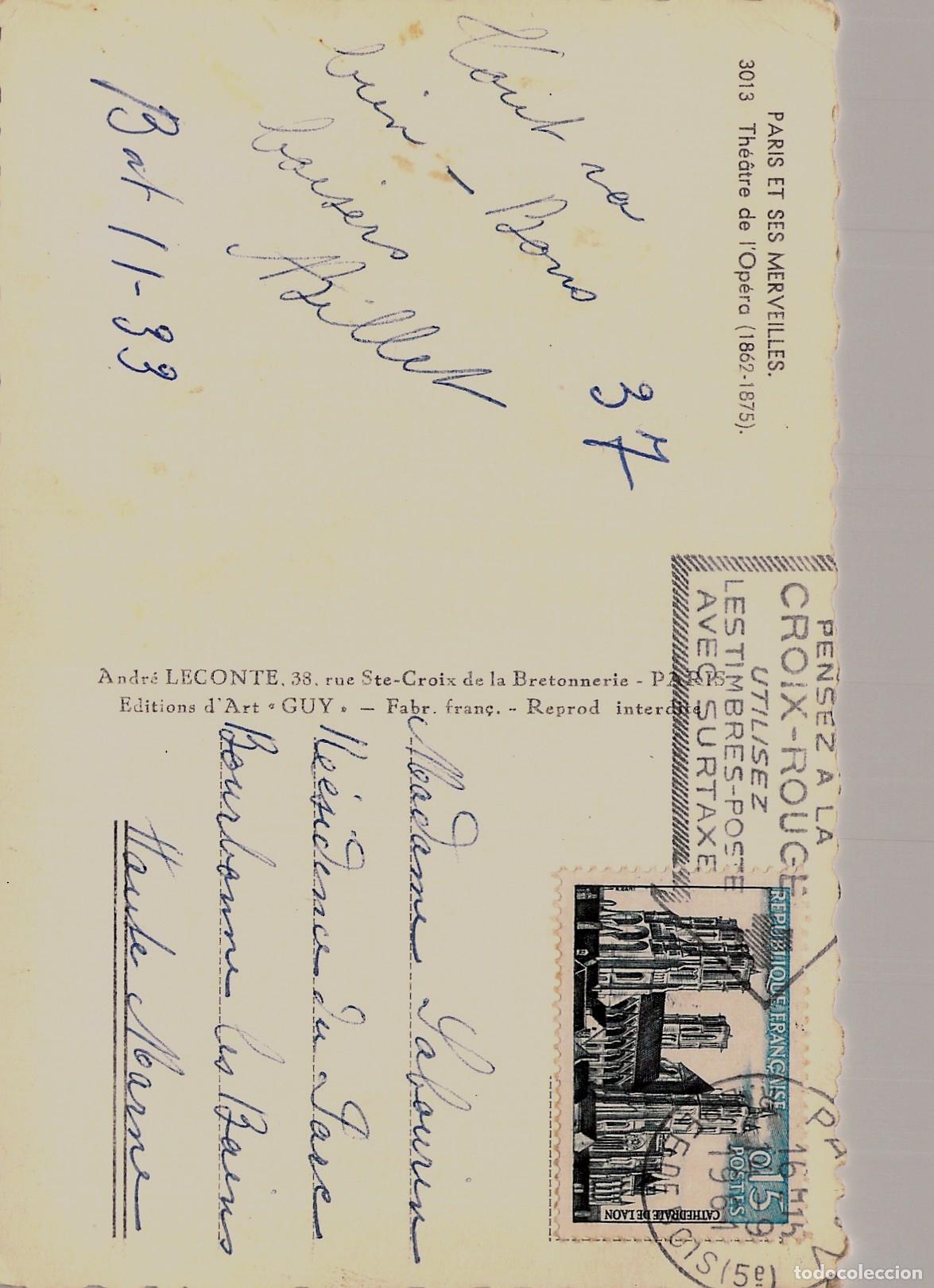 Postales: Postal de la &Oacute;pera de Par&iacute;s Palais Garnier - Foto 2