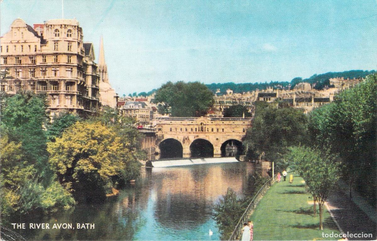 Postales: Postal de Pulteney Bridge y el R&iacute;o Avon en Bath