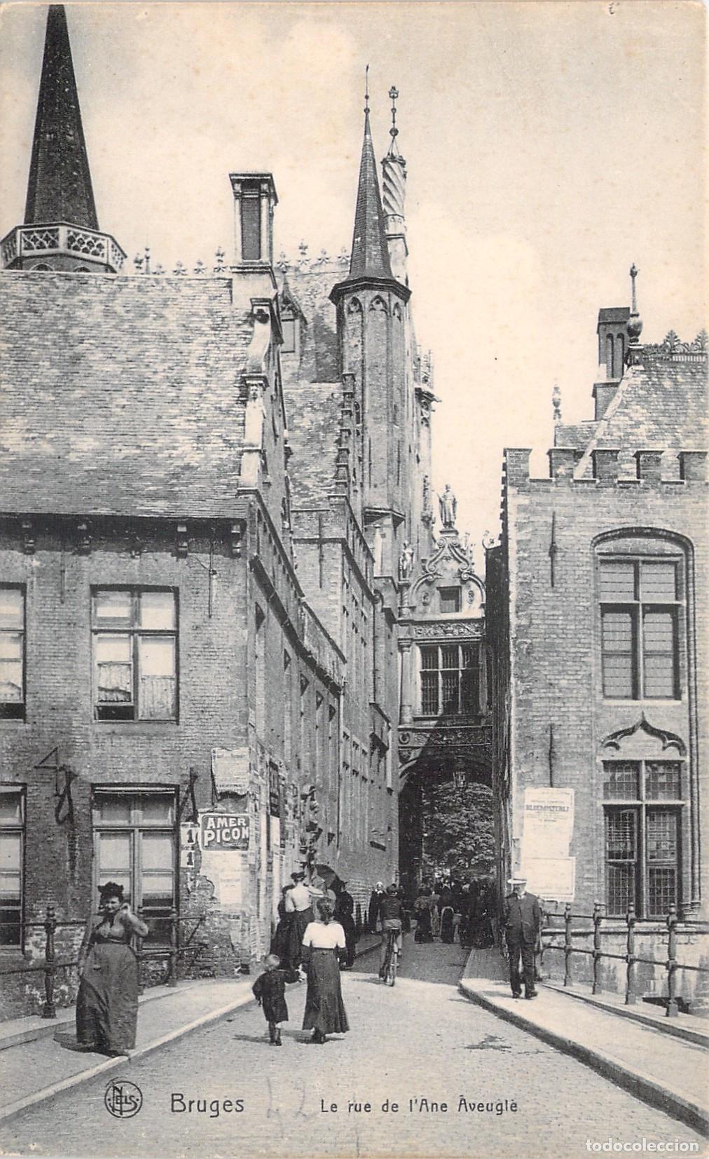 Postcards: Postal de Brujas - Calle de l'Ane Aveugle en B&eacute;lgica