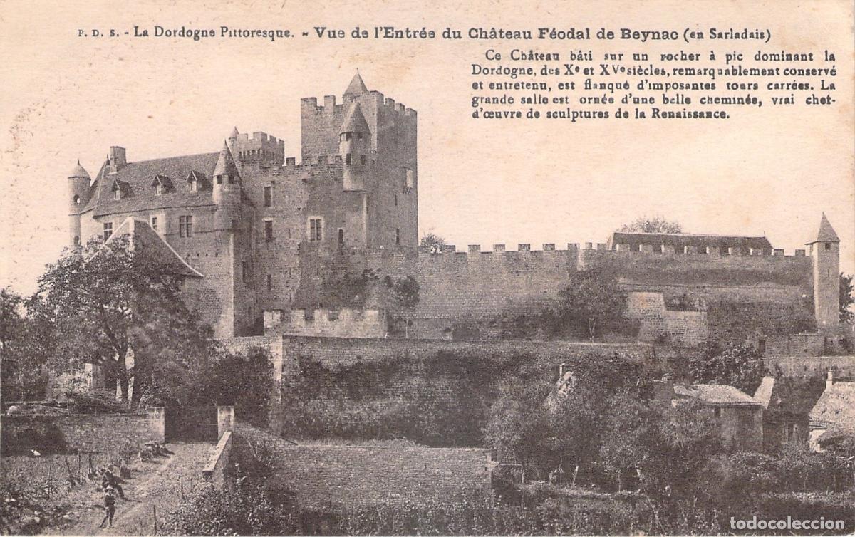 Postales: Postal del Castillo de Beynac en la regi&oacute;n de Dordo&ntilde;a, Francia