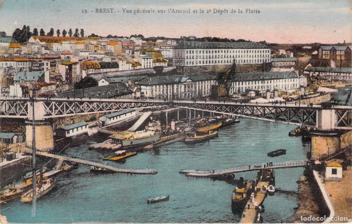 Postales: Postal de Brest Francia Vista General del Arsenal y Dep&oacute;sito de la Flota