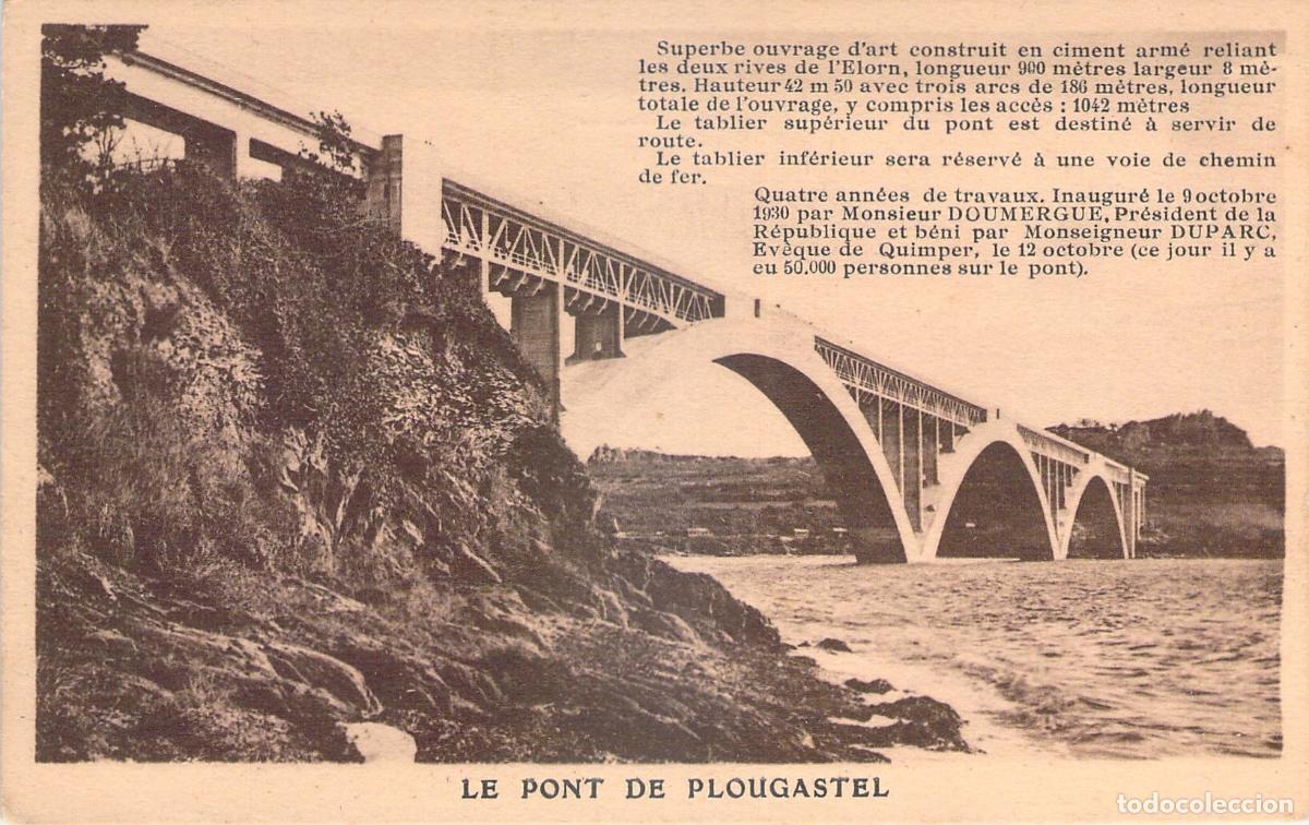 Postales: Postal del Puente de Plougastel en Breta&ntilde;a Francia