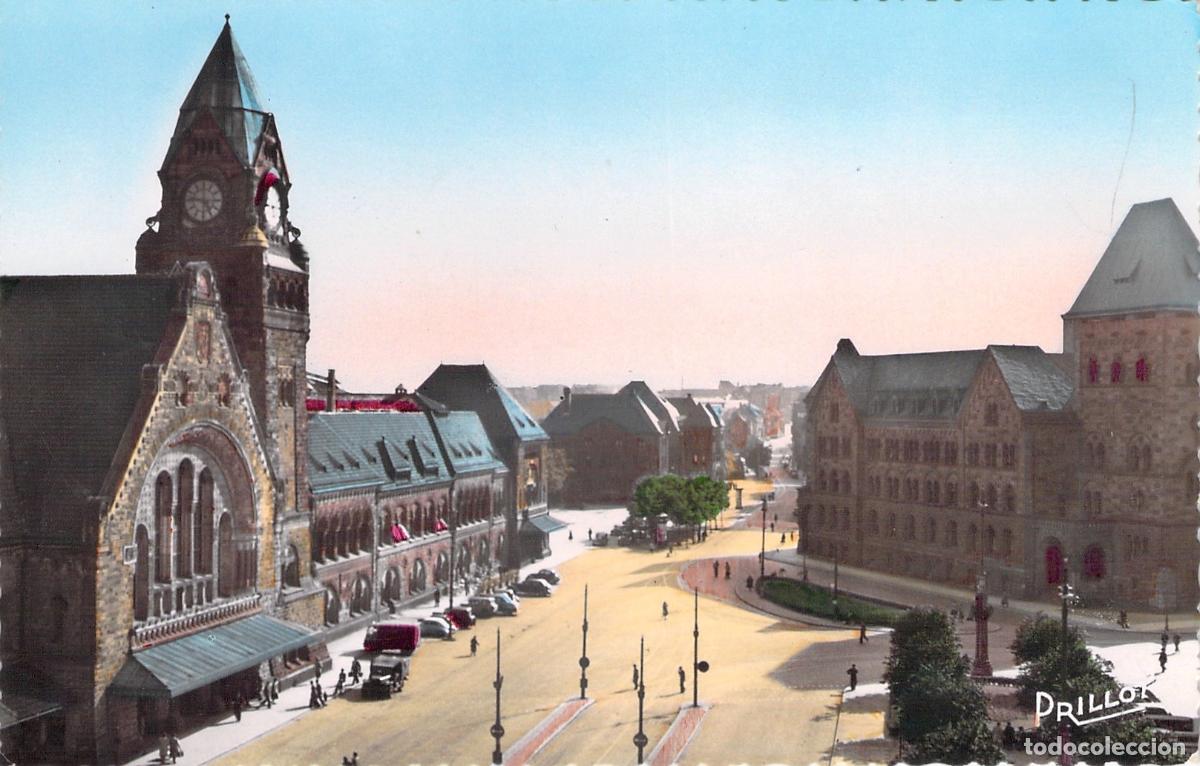 Postales: Postal de la Gare Centrale en Metz, Francia