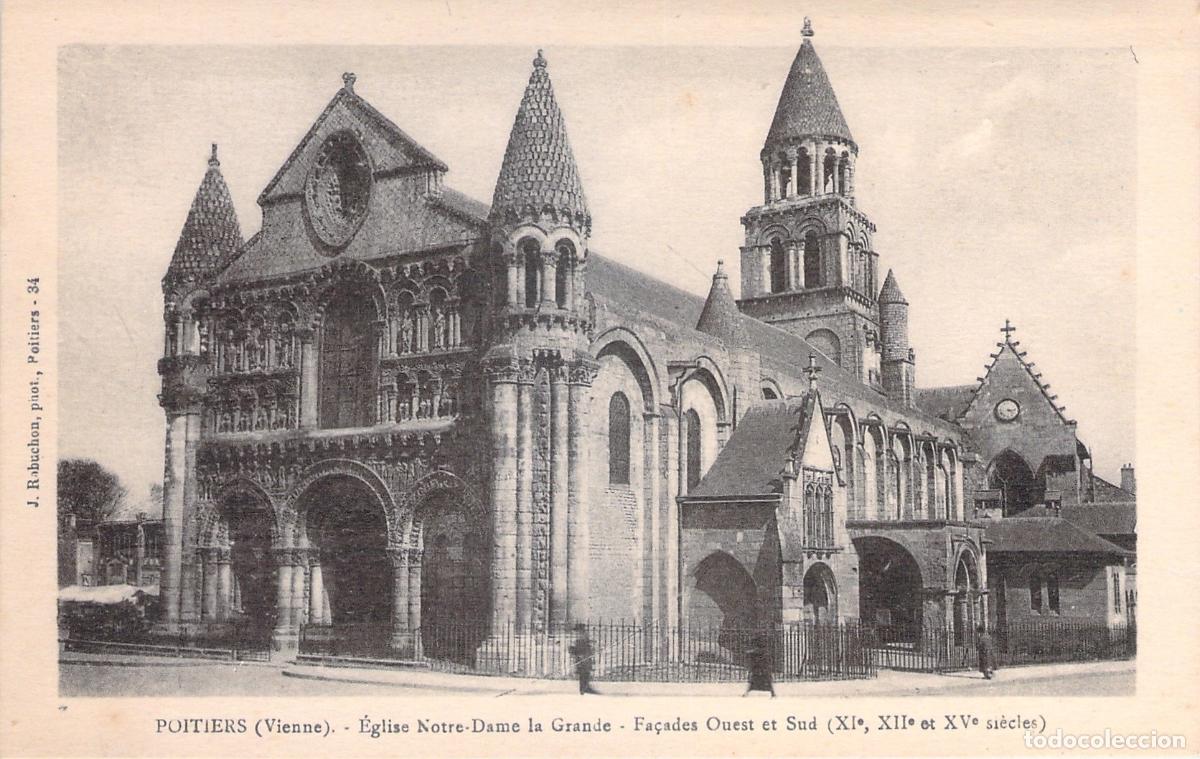 Postales: Postal de la Iglesia Notre-Dame la Grande en Poitiers, Francia