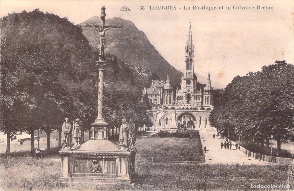 Postales: Postal de Lourdes, Bas&iacute;lica y Calvario Bret&oacute;n