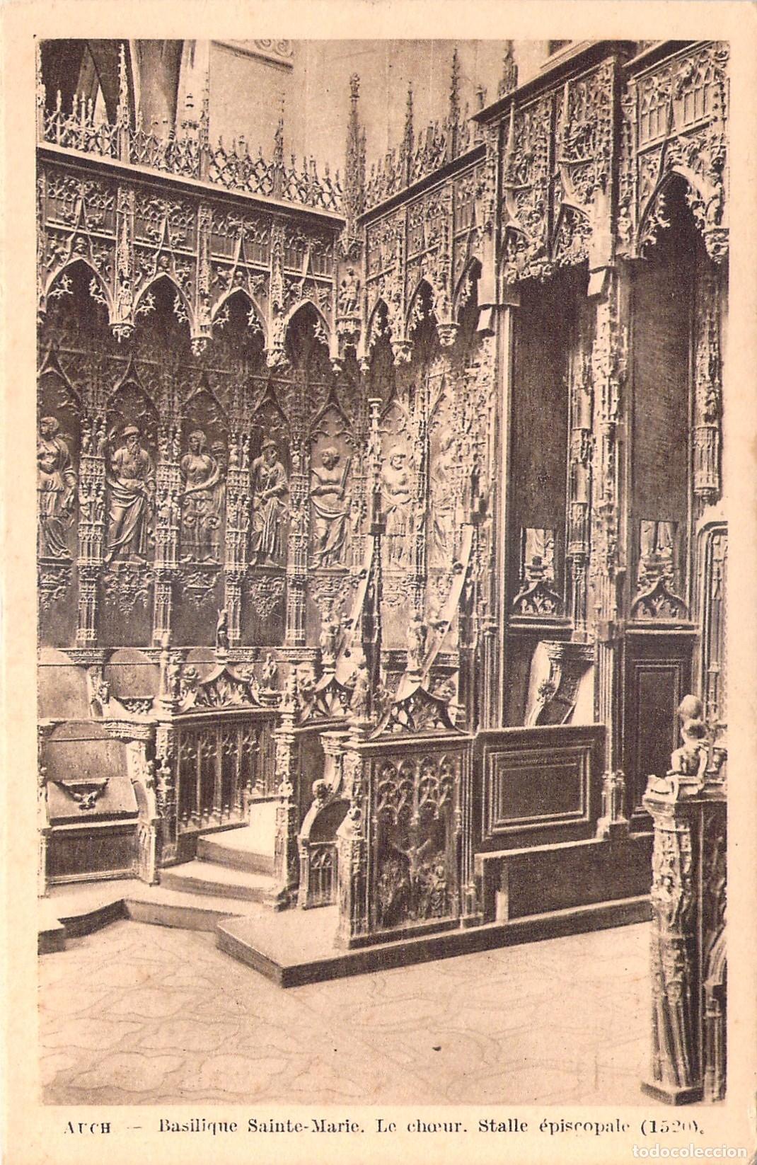 Postales: Postal de Auch, Catedral Sainte-Marie, Coro y Siller&iacute;a Episcopal