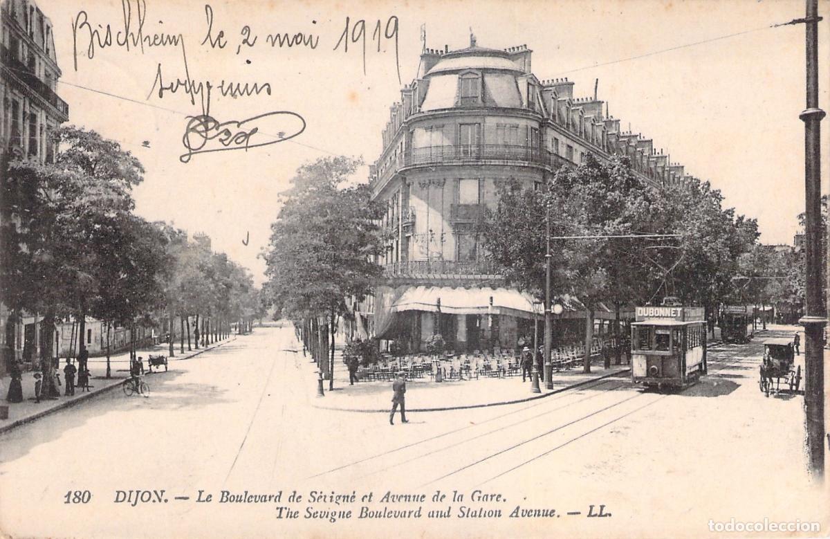 Cartes Postales: Postal de Dijon: Boulevard de Sevigne y Avenue de la Gare