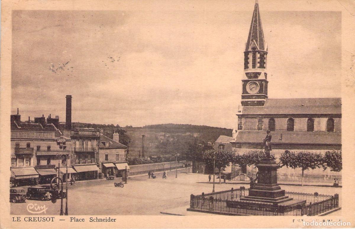 Postales: Postal de Place Schneider en Le Creusot, Francia