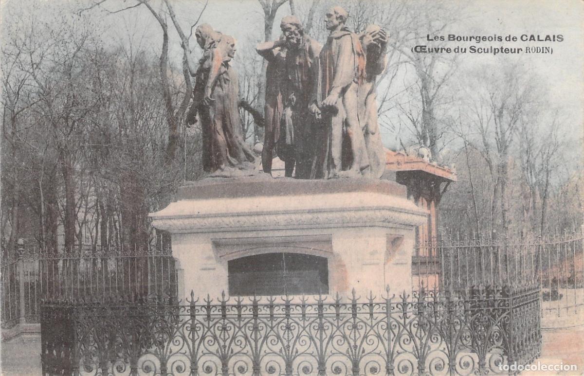 Postales: Postal de la escultura Los Burgueses de Calais de Auguste Rodin