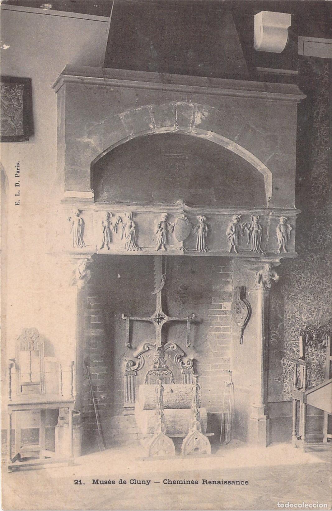 Postales: Postal del Museo de Cluny con Chimenea Renacentista en Par&iacute;s