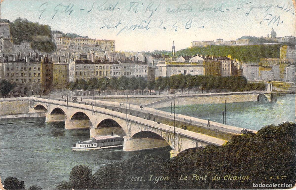 Postcards: Postal de Lyon, Pont du Change, Francia