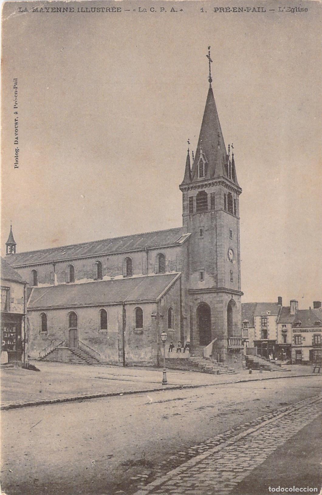 Postkarten: Postal de la Iglesia de Pr&eacute;-en-Pail Francia