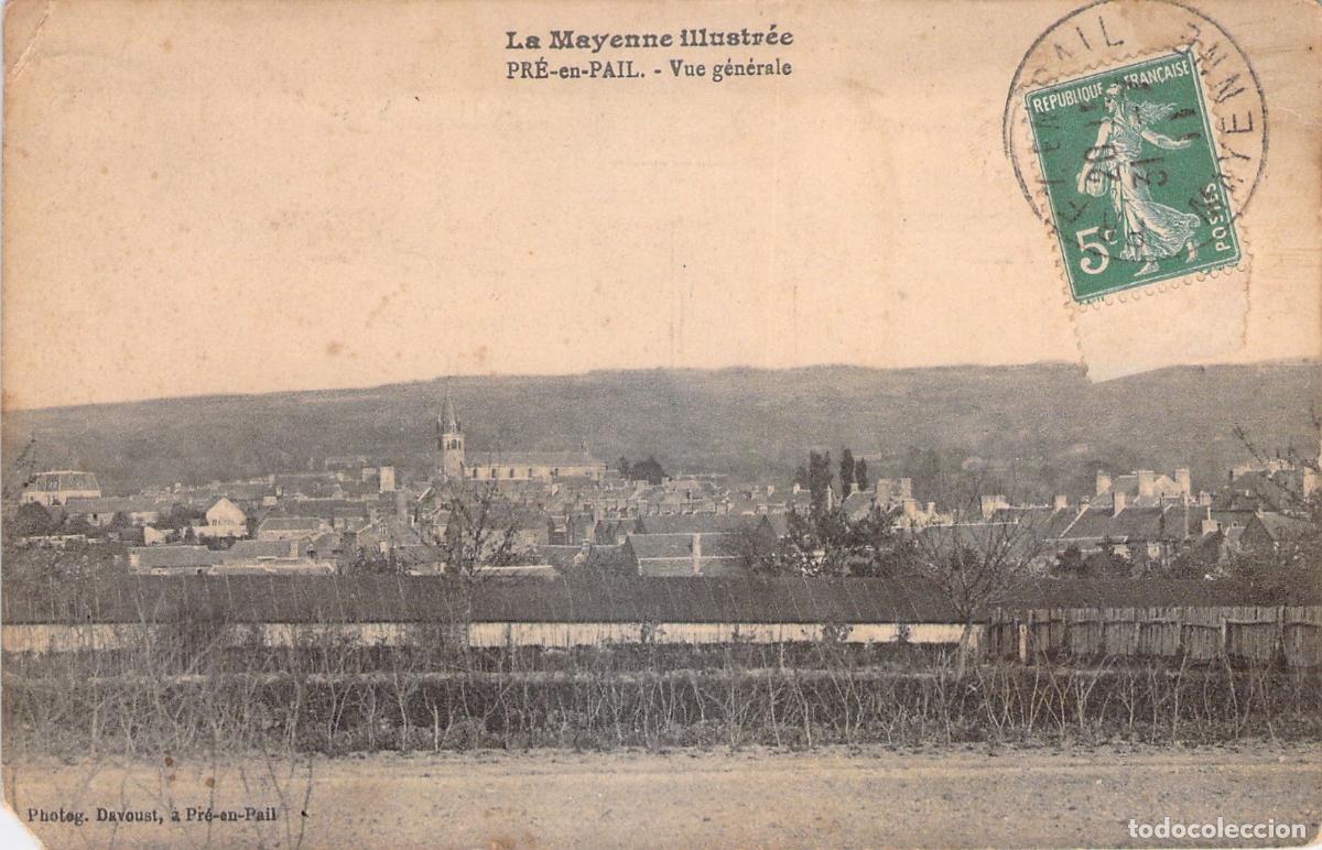 Postkarten: Postal de Pr&eacute;-en-Pail, Vista general del pueblo
