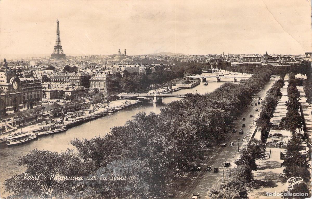 Postkarten: Postal de Paris: Panorama del R&iacute;o Sena y Torre Eiffel