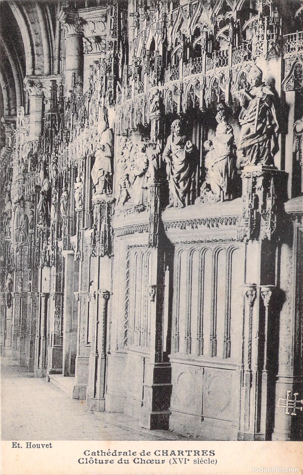 Postkarten: Postal de la Catedral de Chartres, Esculturas del Coro