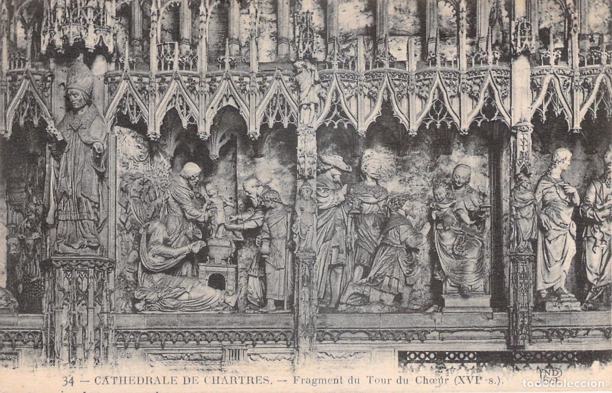 Postkarten: Postal de la Catedral de Chartres Fragmento del Coro