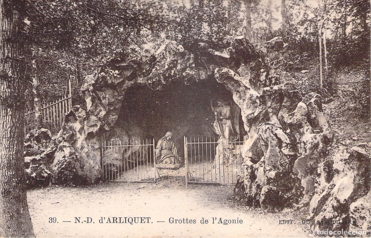 Postales: Postal de la Gruta de la Agon&iacute;a en Notre-Dame d'Arliquet, Francia
