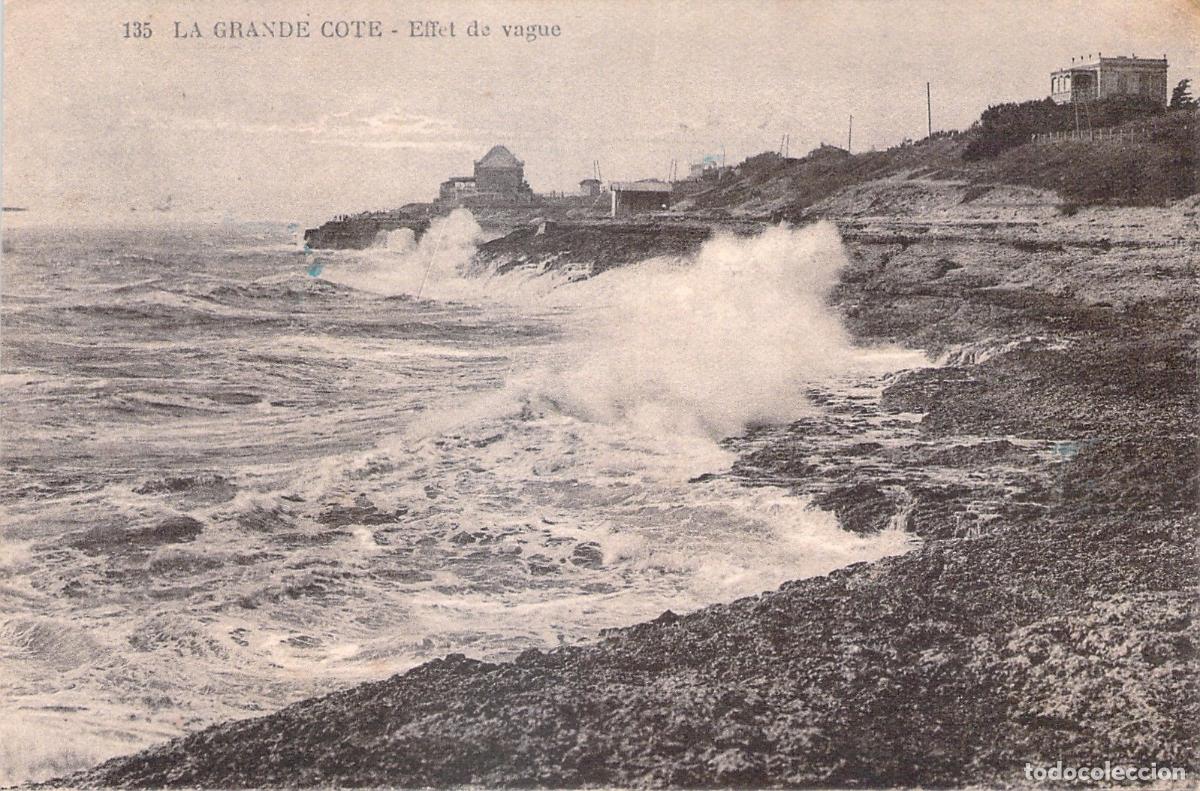 Postales: Postal de La Grande C&ocirc;te en Royan con efecto de olas rompiendo