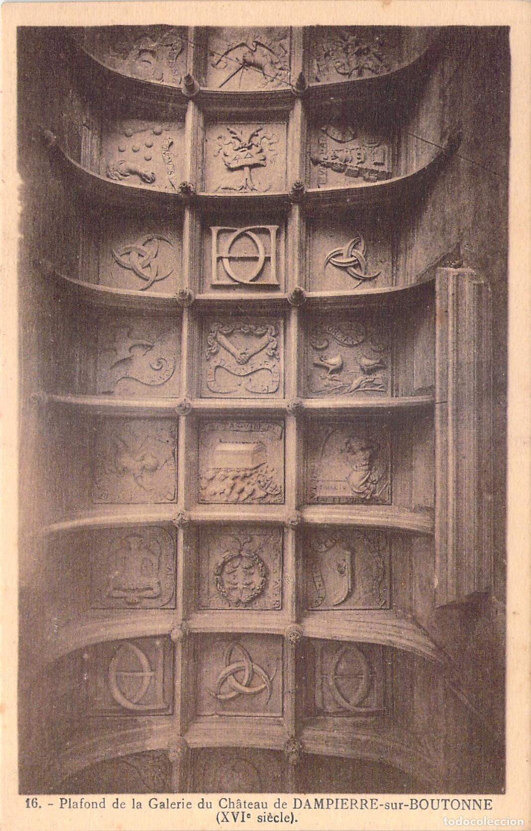 Postales: Postal del techo de la galer&iacute;a del Castillo de Dampierre-sur-Boutonne