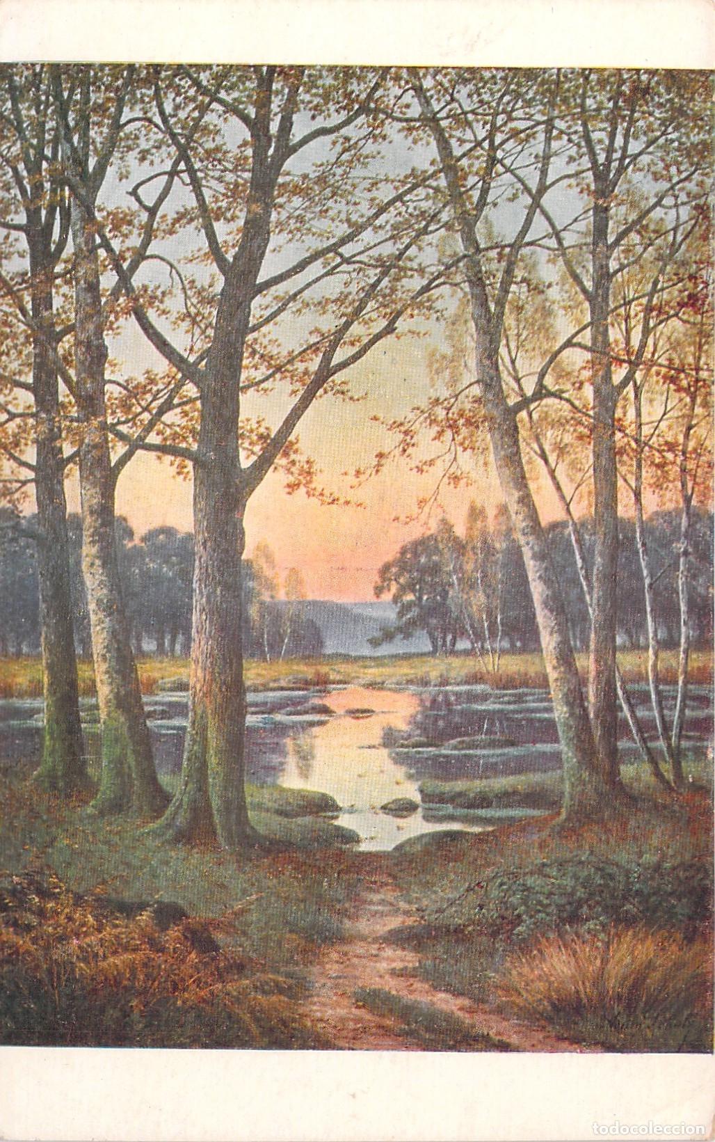 Postales: Postal de paisaje art&iacute;stico de un bosque en oto&ntilde;o