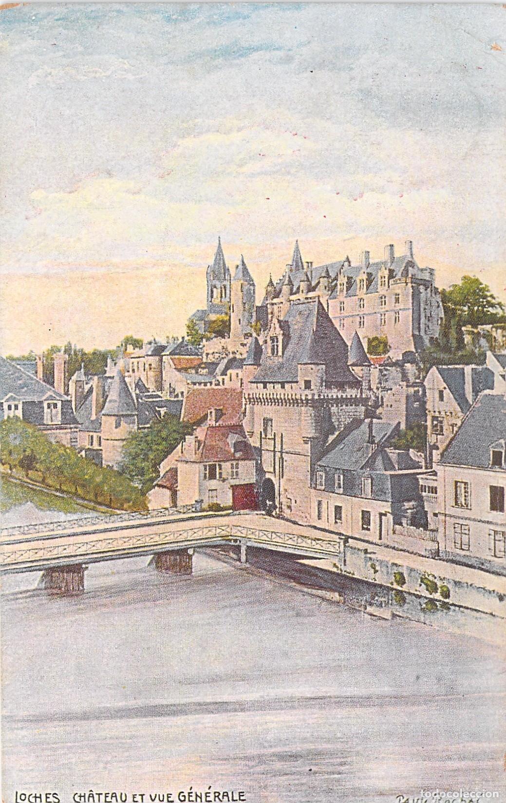 Postkarten: Postal de Loches, Vista General y Castillo en Francia