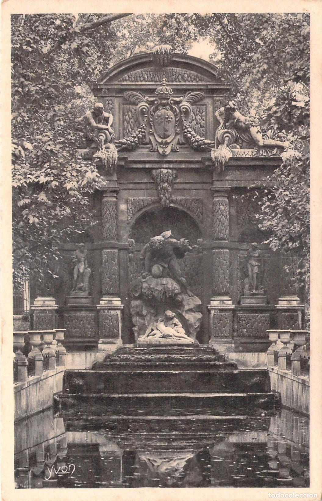 Postkarten: Postal de la Fuente M&eacute;dicis en los Jardines de Luxemburgo, Par&iacute;s