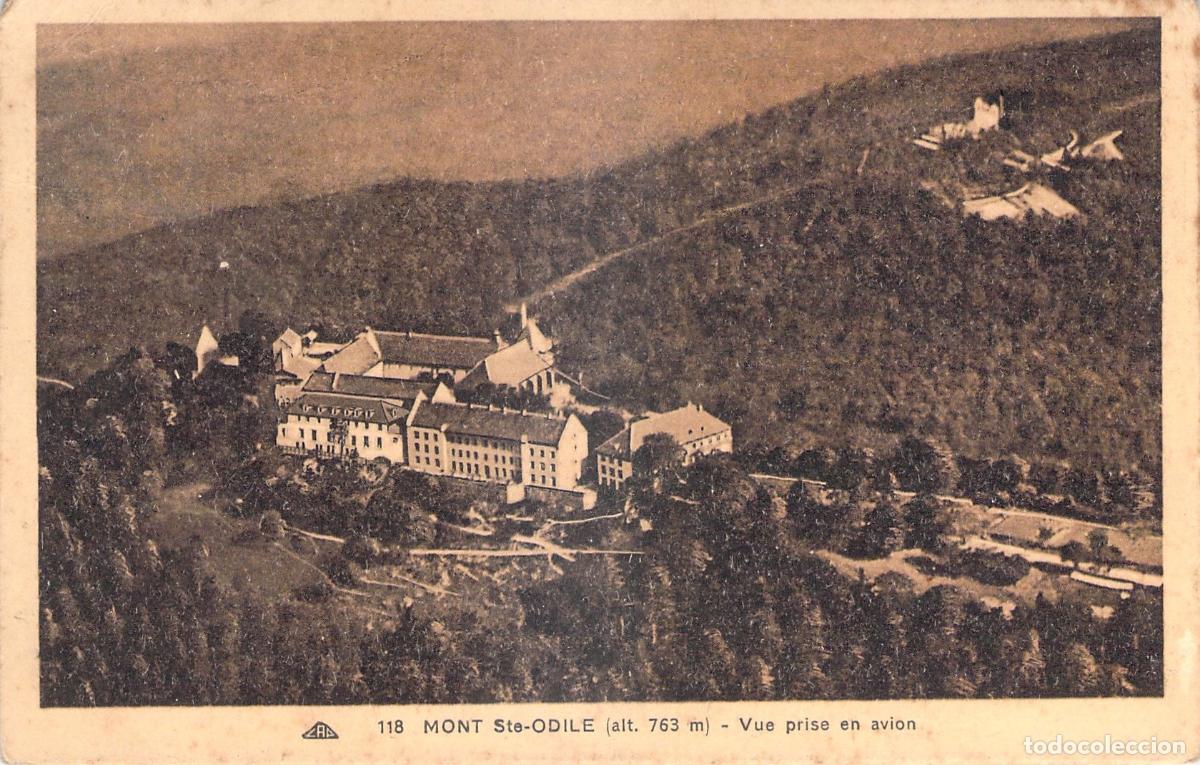 Postcards: Postal de vista a&eacute;rea del Monasterio de Mont Sainte-Odile en Alsacia