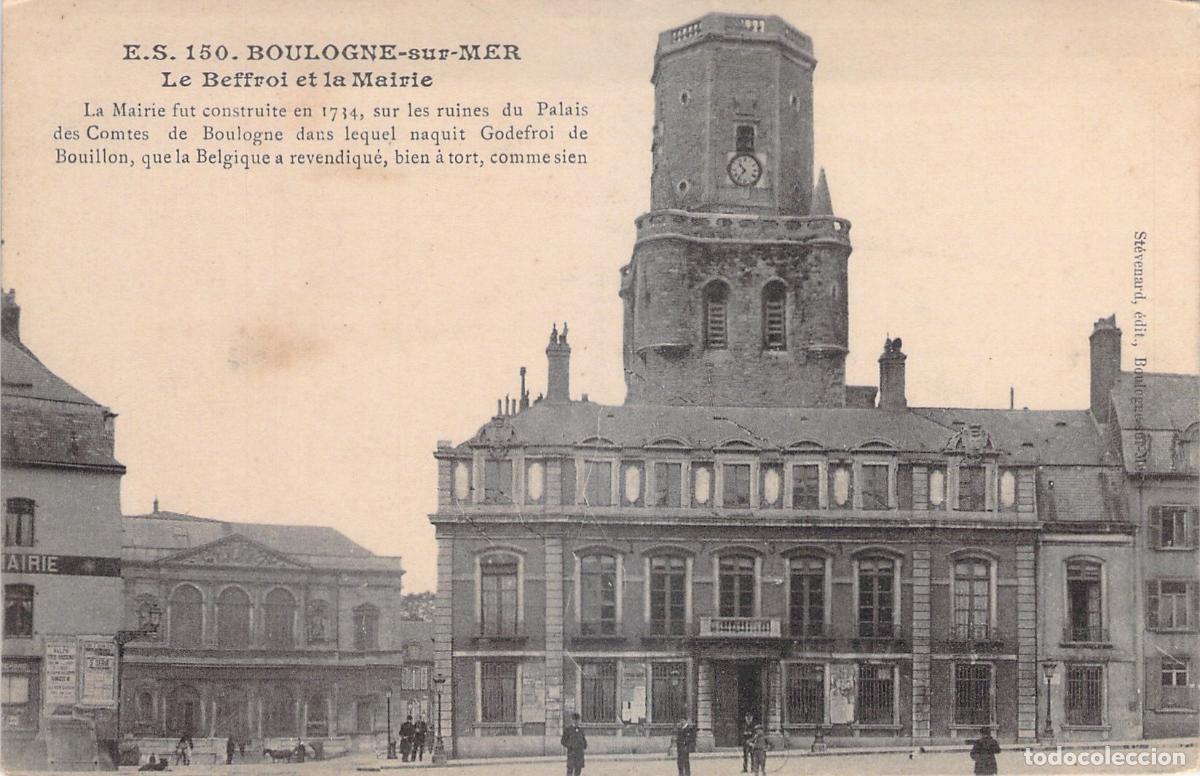 Postales: Postal de Boulogne-sur-Mer, Campanario y Ayuntamiento