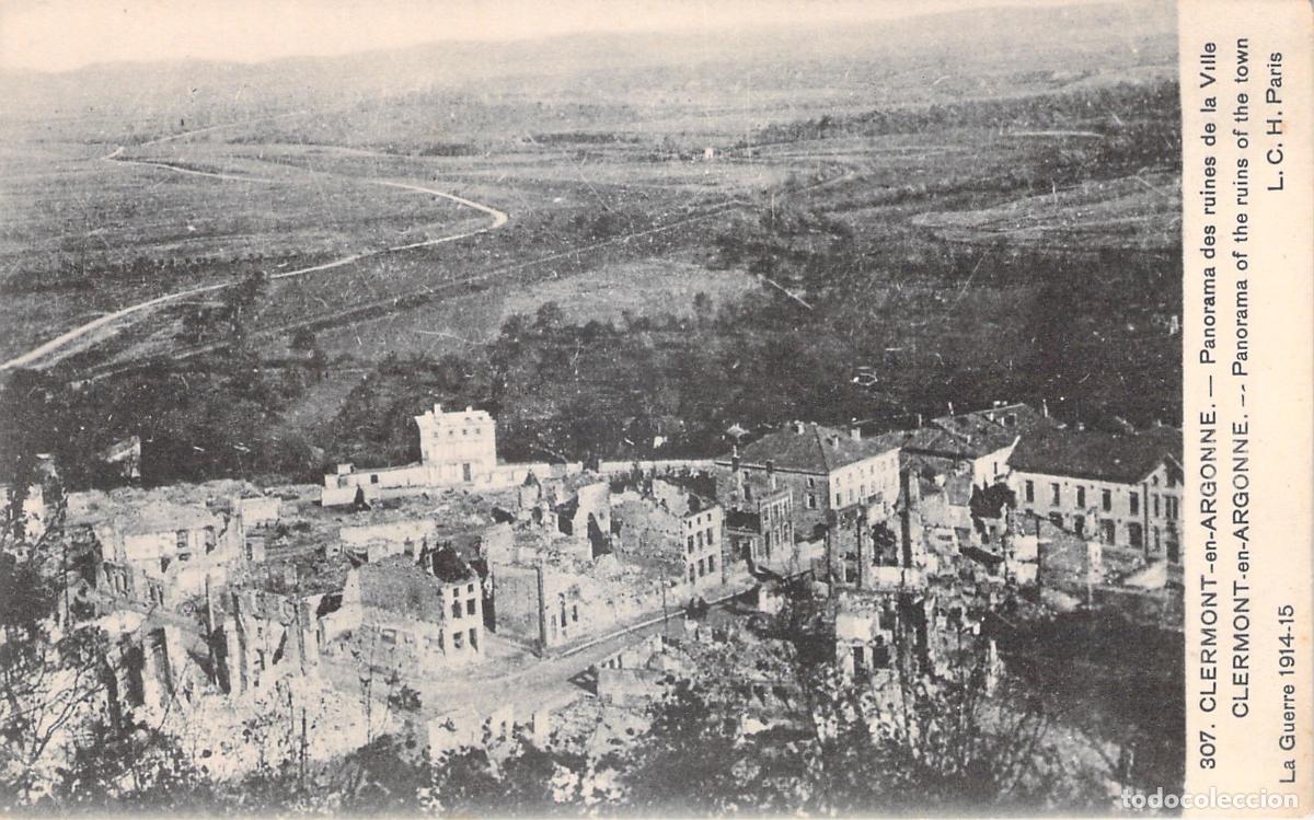 Postales: Postal de Clermont-en-Argonne, ruinas durante la Primera Guerra Mundial